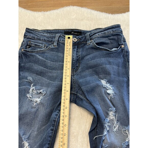 KanCan Low Rise Destroyed Distressed Skinny Jeans Sz W9/28 Med Wash Blue Jeans - Picture 11 of 12